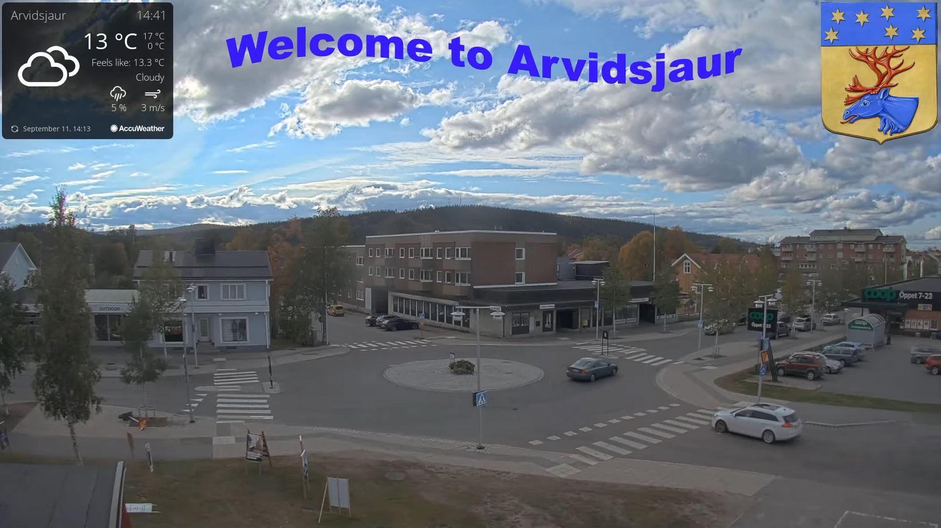 Webcam en direct de Arvidsjaur, Norrbotten, Suède