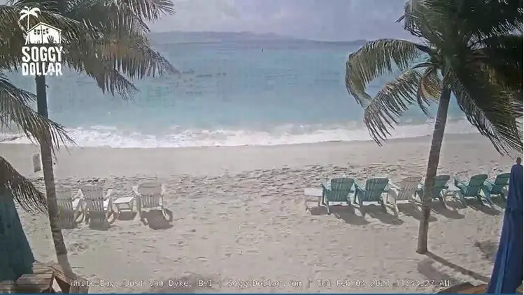 Webcam en direct de Jost Van Dyke - Soggy Dollar Bar, Jost Van Dyke, Iles Vierges Britanniques