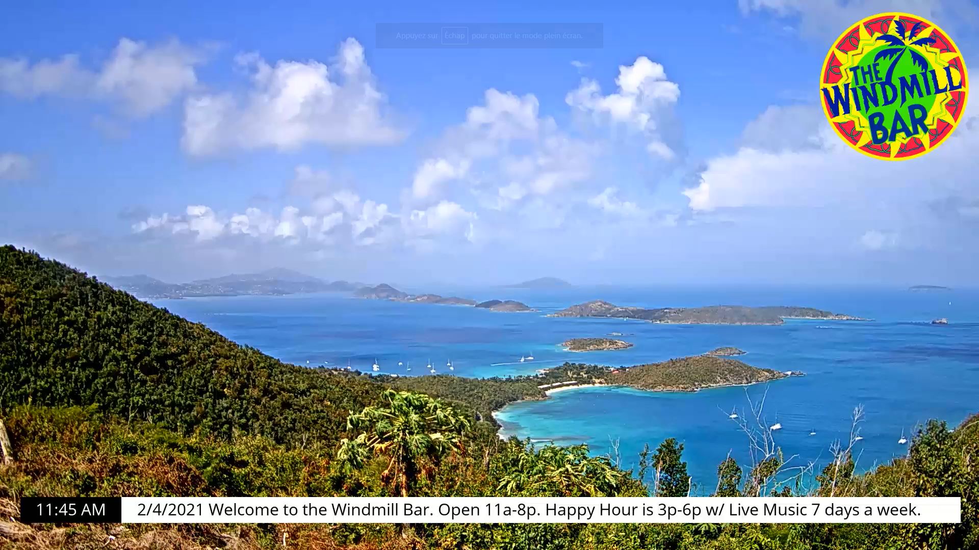 Webcam en direct de Cruz Bay, Îles Vierges, USA