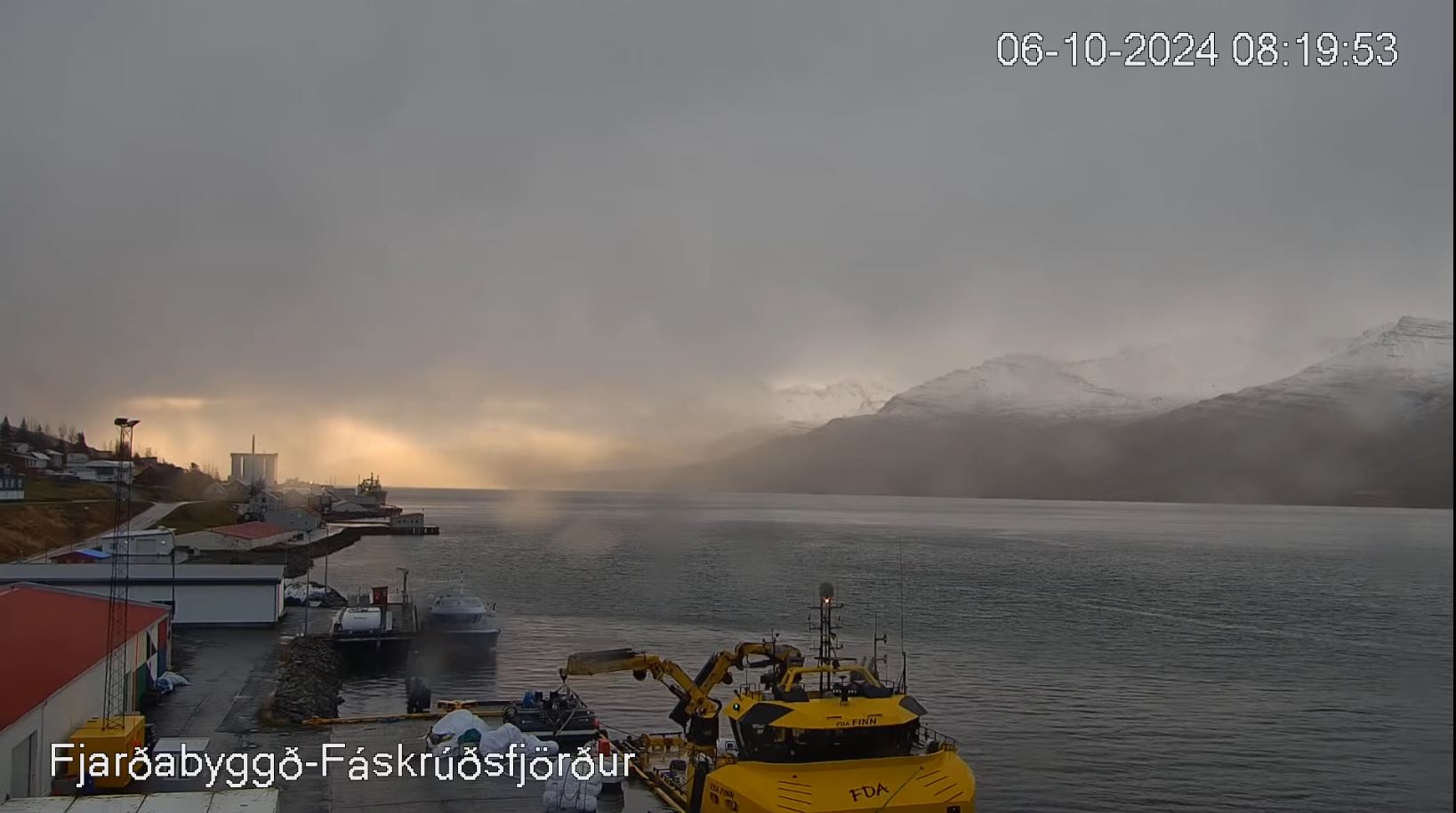 Webcam en direct de Faskruosfjordur, Fáskrúðsfjördur, Islande