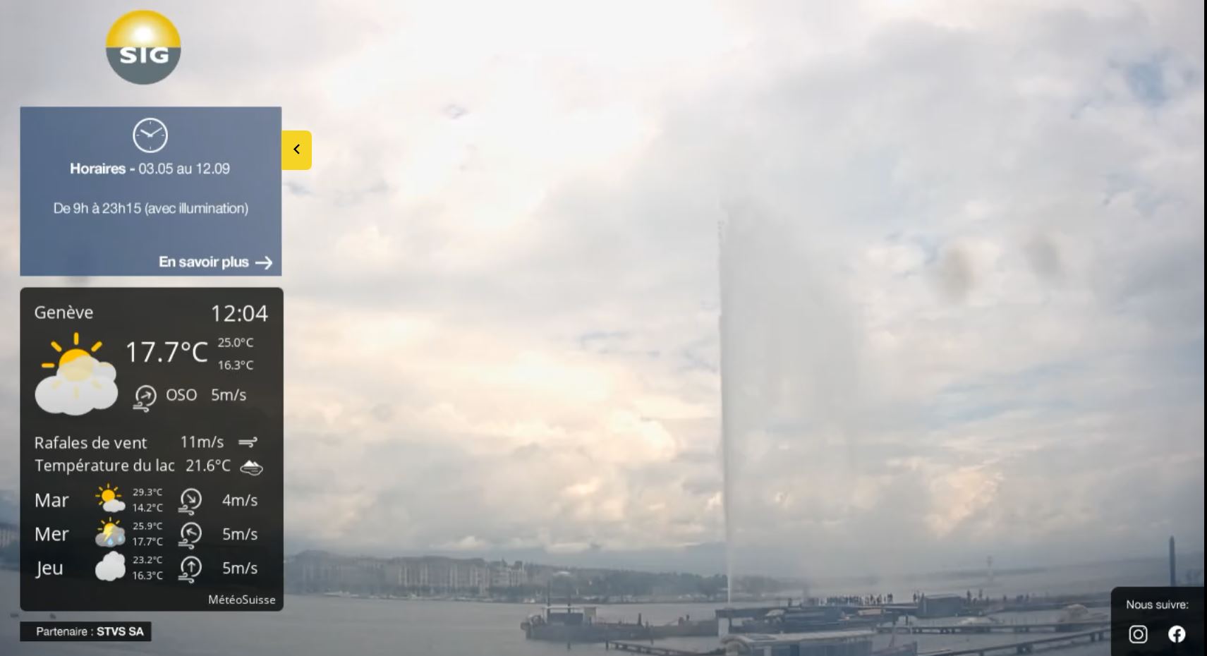 Webcam en direct de Genève, Genéve, Suisse