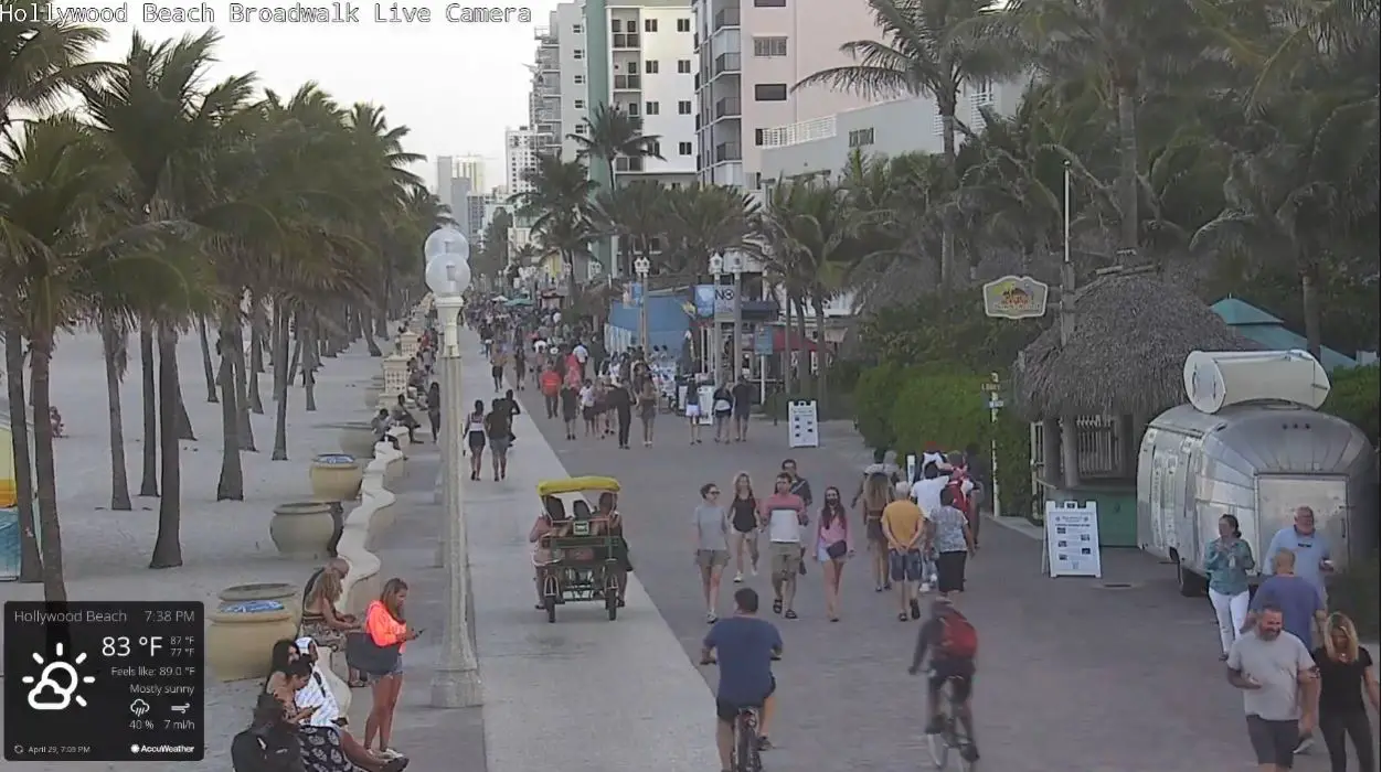 Webcam en direct de Hollywood Beach, Floride, USA