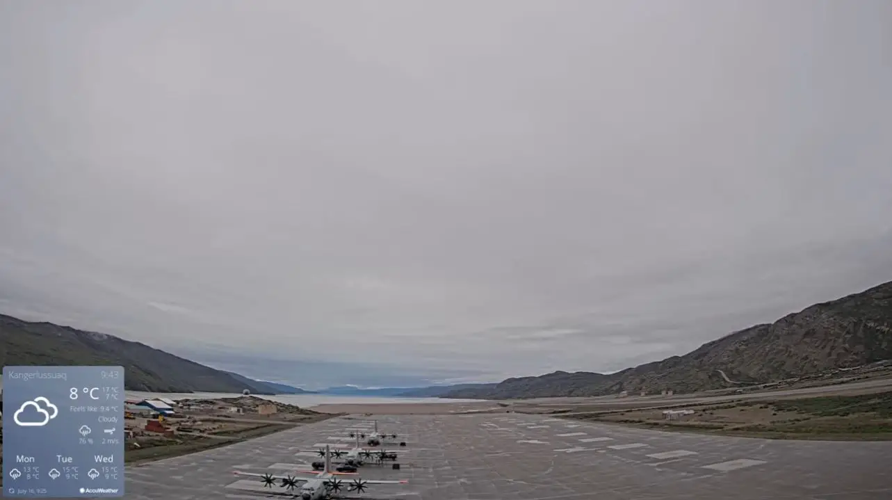 Webcam en direct de Kangerlussuaq, Groenland, Danemark