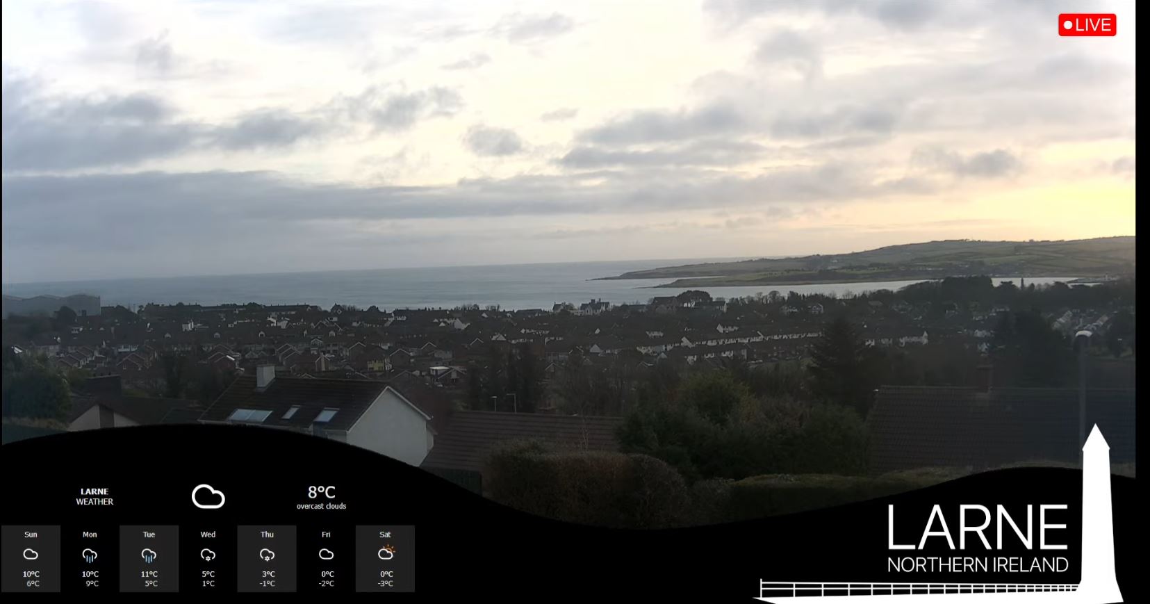 Webcam en direct de Larne, Comté d'Antrim, Irlande du Nord