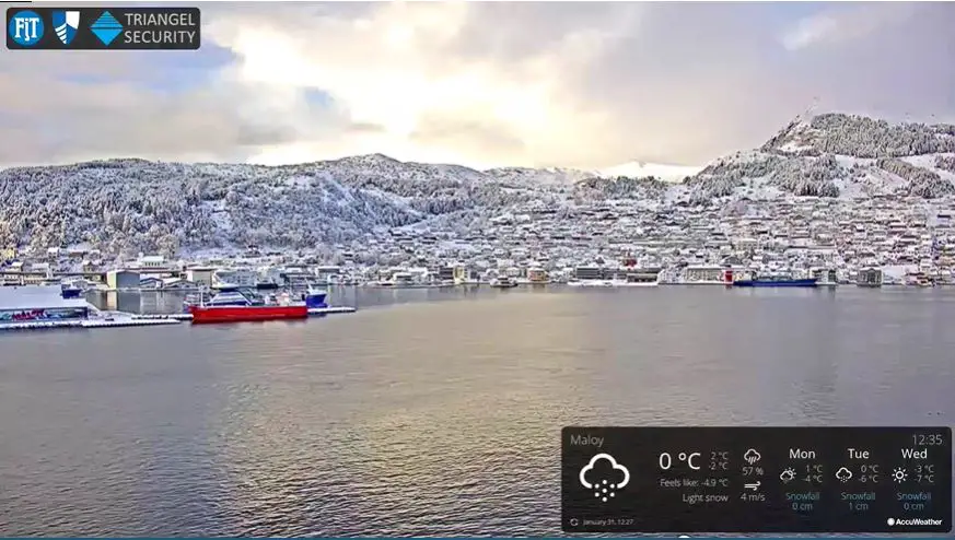 Webcam en direct de Maloy, Sogn og Fjordane, Norvège