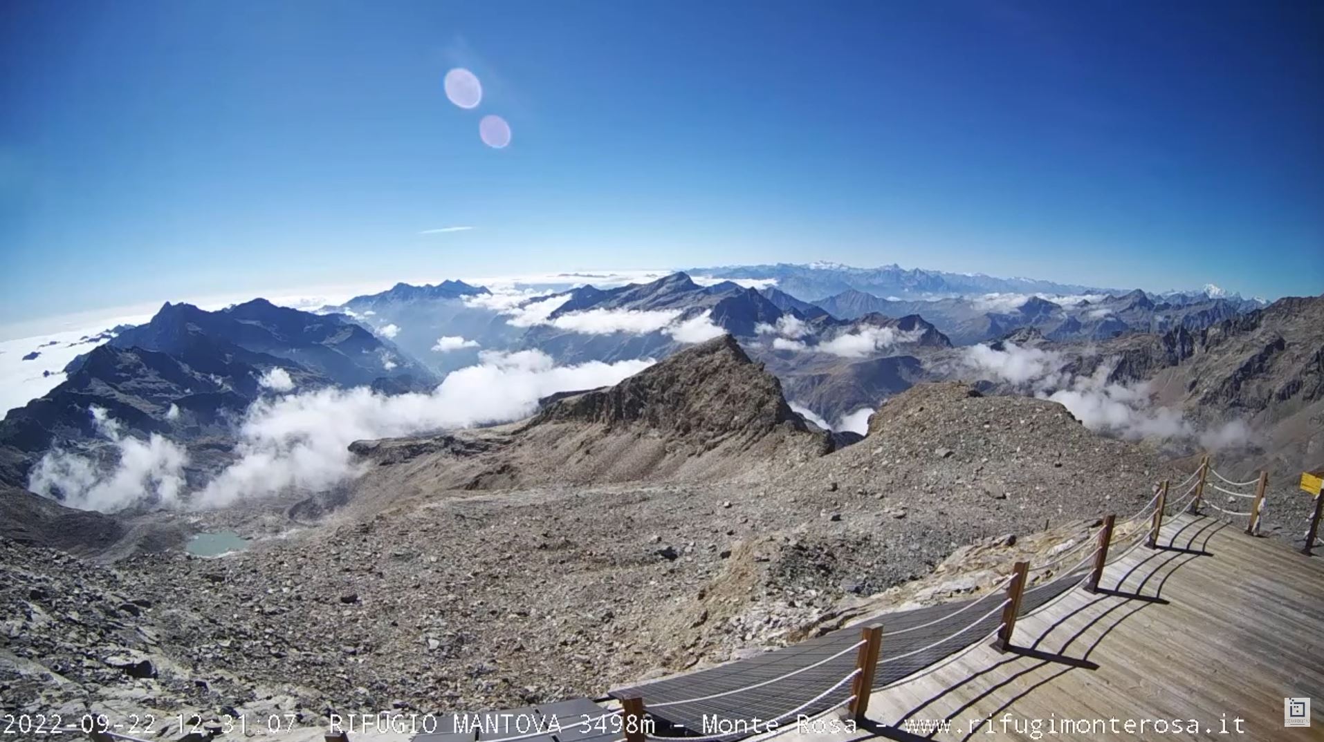 Webcam en direct de Refuge de Mantoue, Aoste, Italie