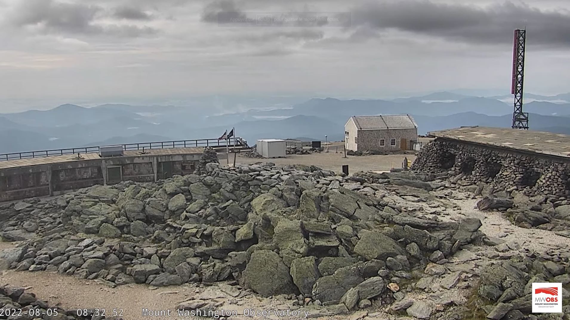 Webcam en direct de Mont Washington, New Hampshire, USA