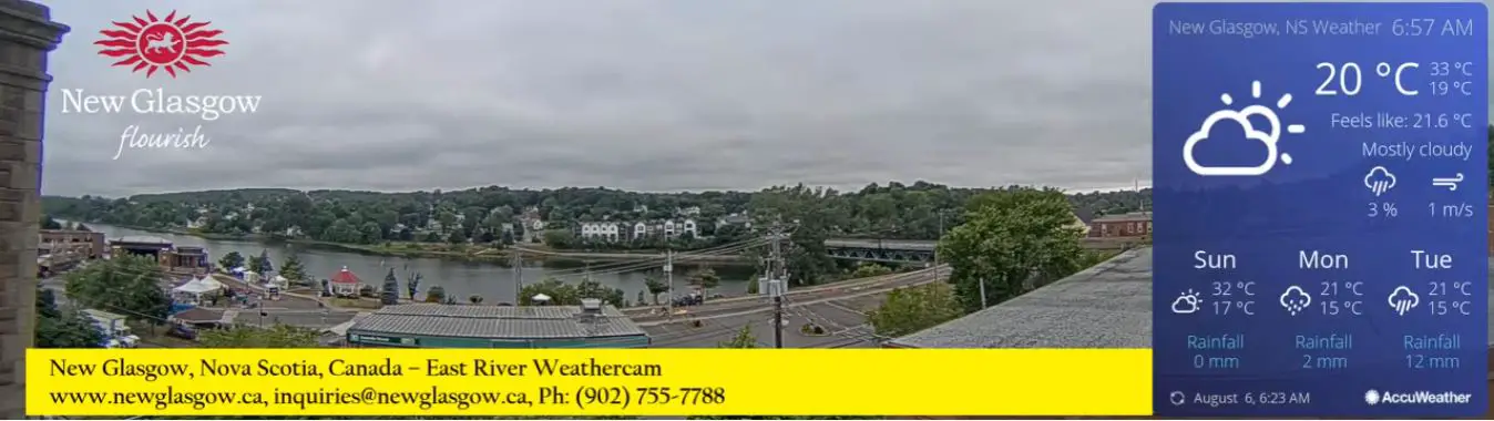 Webcam en direct de New Glasgow, Nova Scotia, Canada