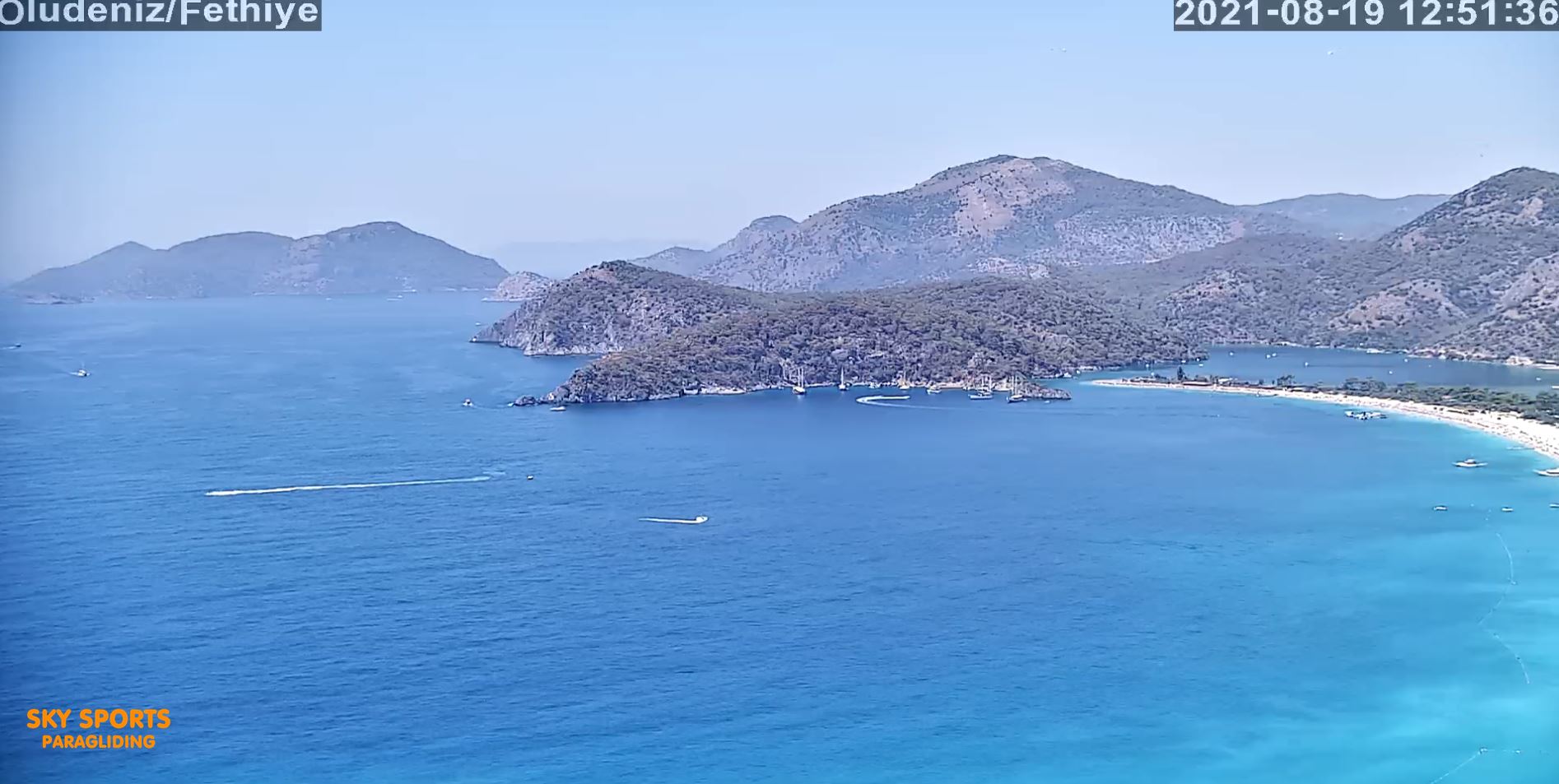 Webcam en direct de Oludiniz, Mugla, Turquie