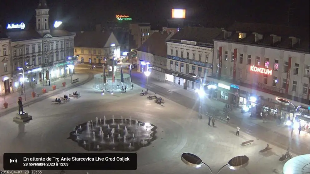 Webcam en direct de Osijek, Slavanie, Croatie