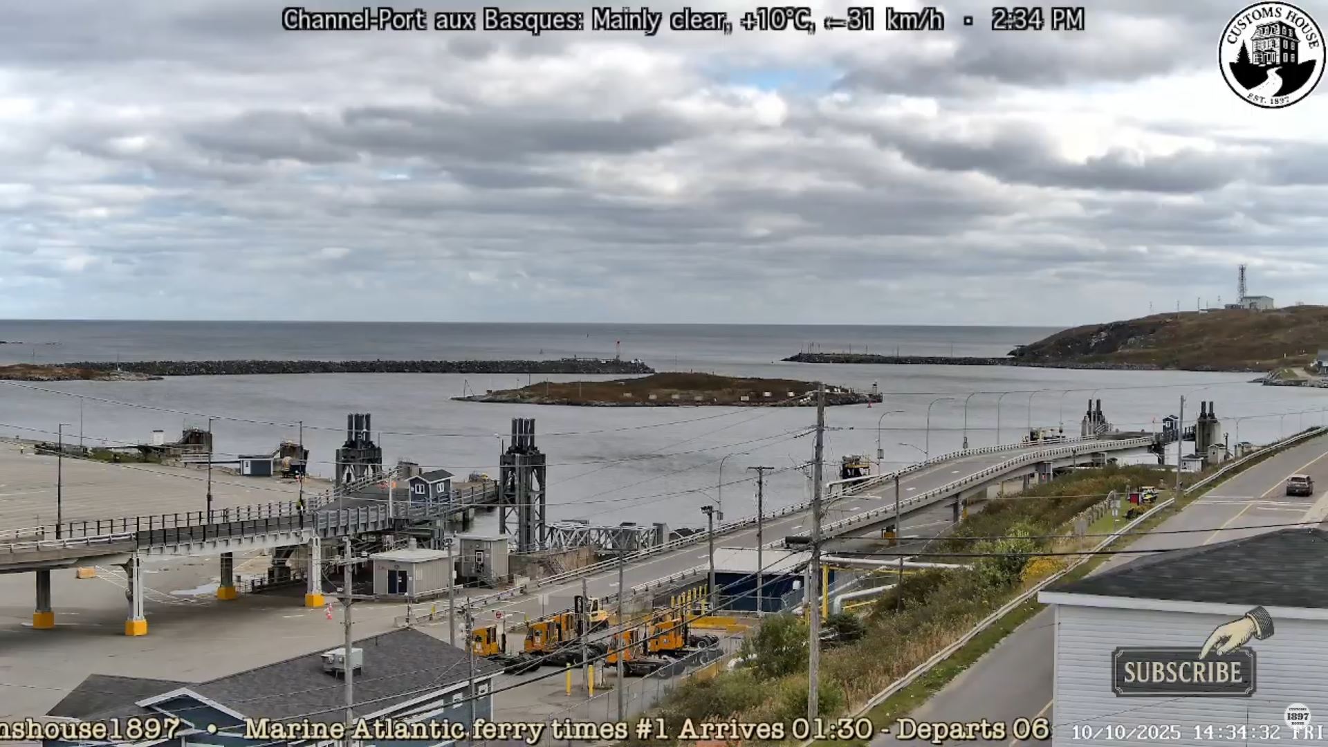 Webcam en direct de Channel-Port-aux-Basques, Terre-Neuve, Canada