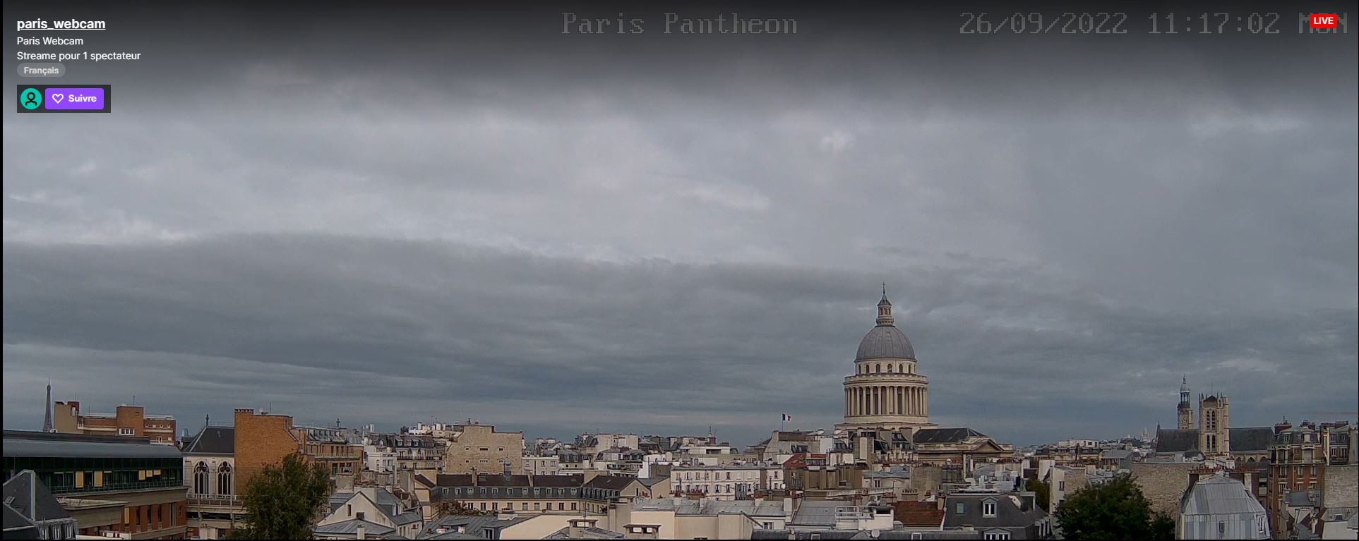 Webcam en direct de Paris - Panthéon, Île-de-France, France