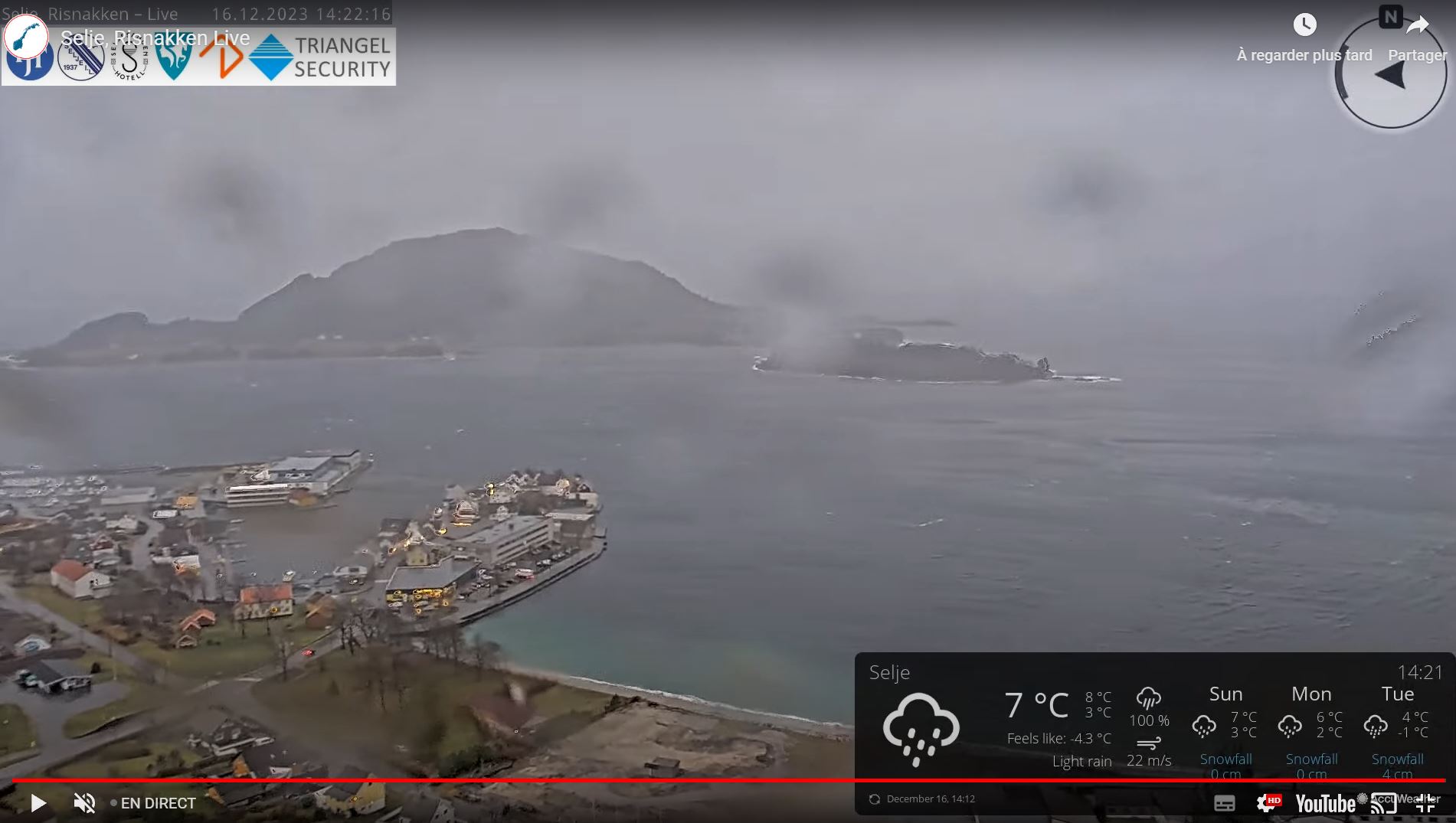 Webcam en direct de Selje, Sogn og Fjordane, Norvège