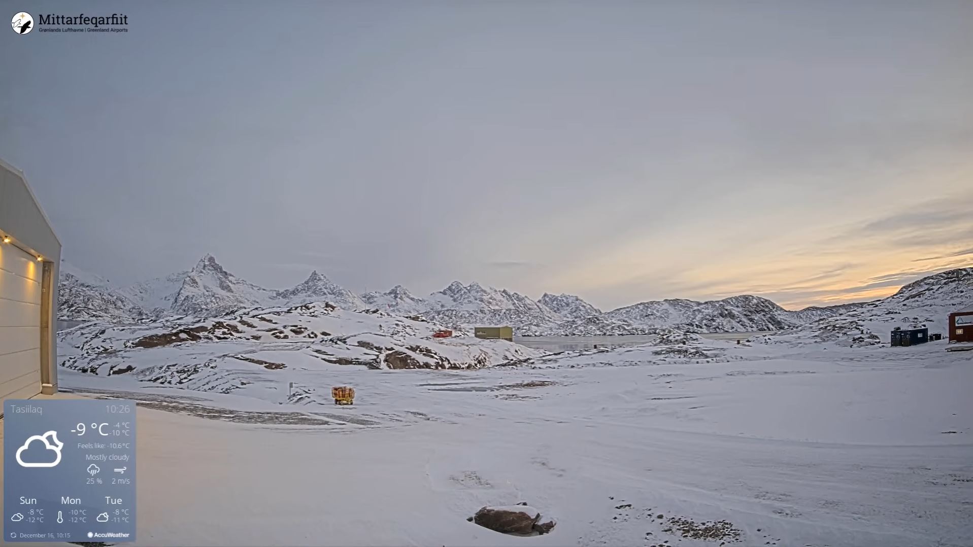 Webcam en direct de Tasiilaq, Groenland, Danemark