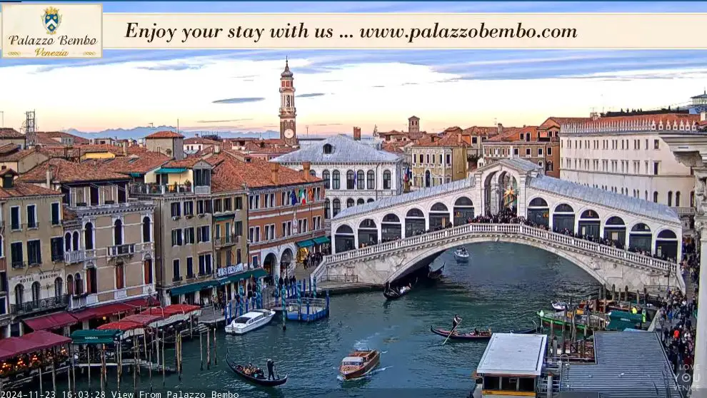 Webcam en direct de Venise - Pont Rialto, Vénétie, Italie